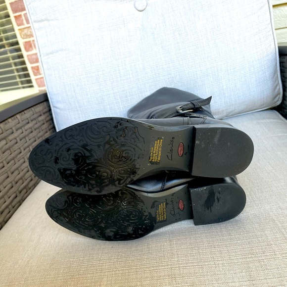 Clarks, Tige De Cuir Autres Materiaux, Black Boots, Size 8 - Picture 4 of 7